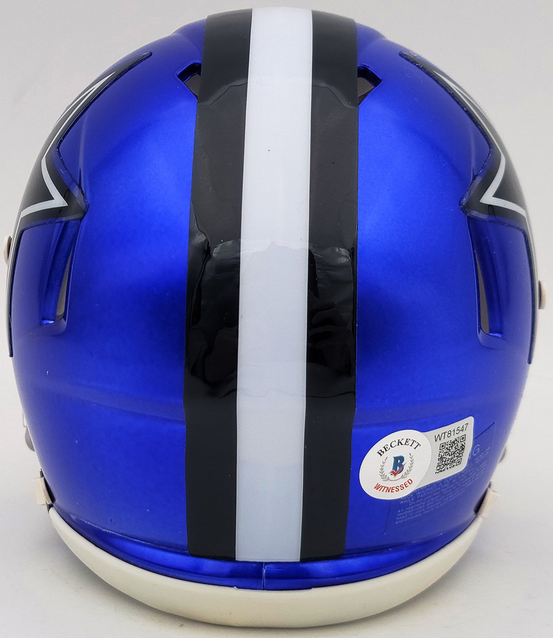 Ezekiel Elliott Signed Dallas Cowboys Flash Blue Speed Mini Helmet Beckett