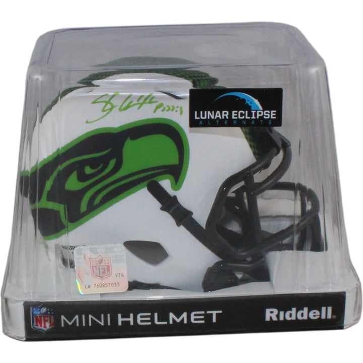 Shaun Alexander Autographed Seattle Seahawks Lunar Mini Helmet Beckett WIT 55053