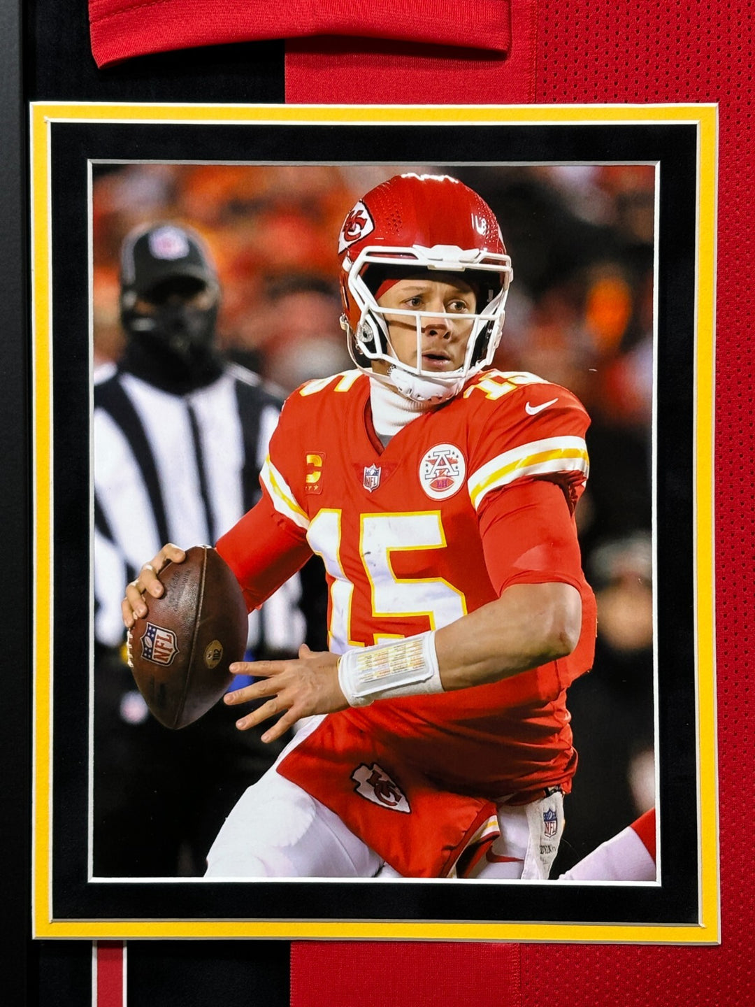 Patrick Mahomes Autographed Kansas City Chiefs Red Jersey Framed JSA Signed Home