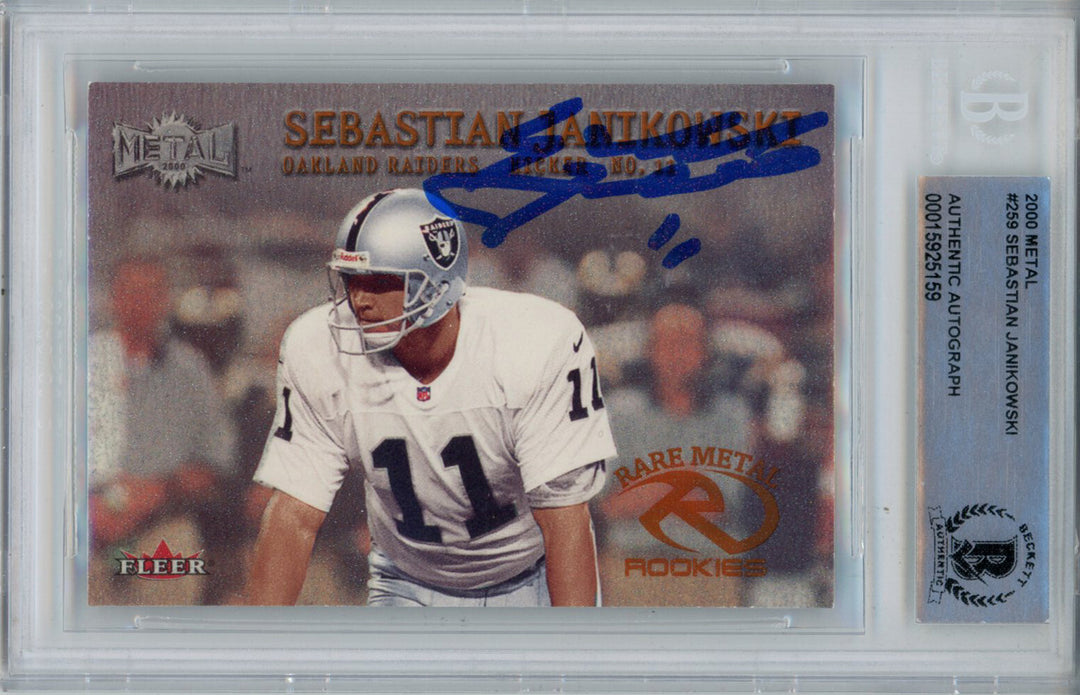 Sebastian Janikowski Signed 2000 Fleer Metal #259 Rookie Card BAS 42955