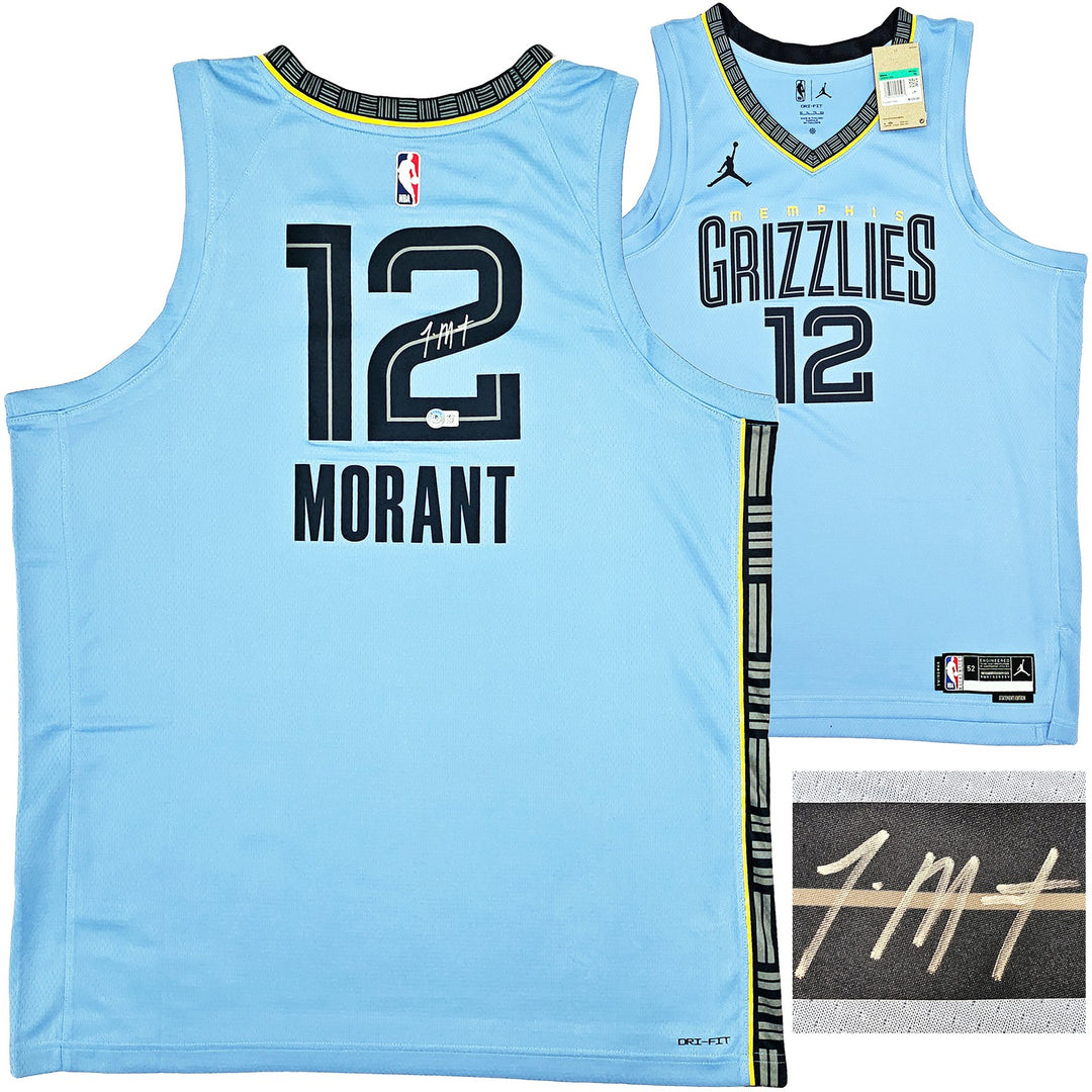 Grizzlies Ja Morant Auto Blue Jordan Statement Edt Swingman Jersey Sz 52 BAS