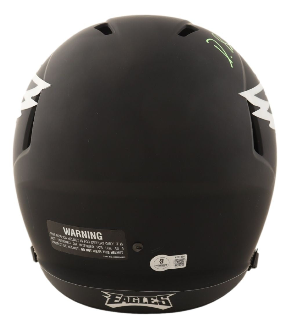 Devonta Smith Signed Philadelphia Eagles FS Eclipse Speed Replica Helmet BAS