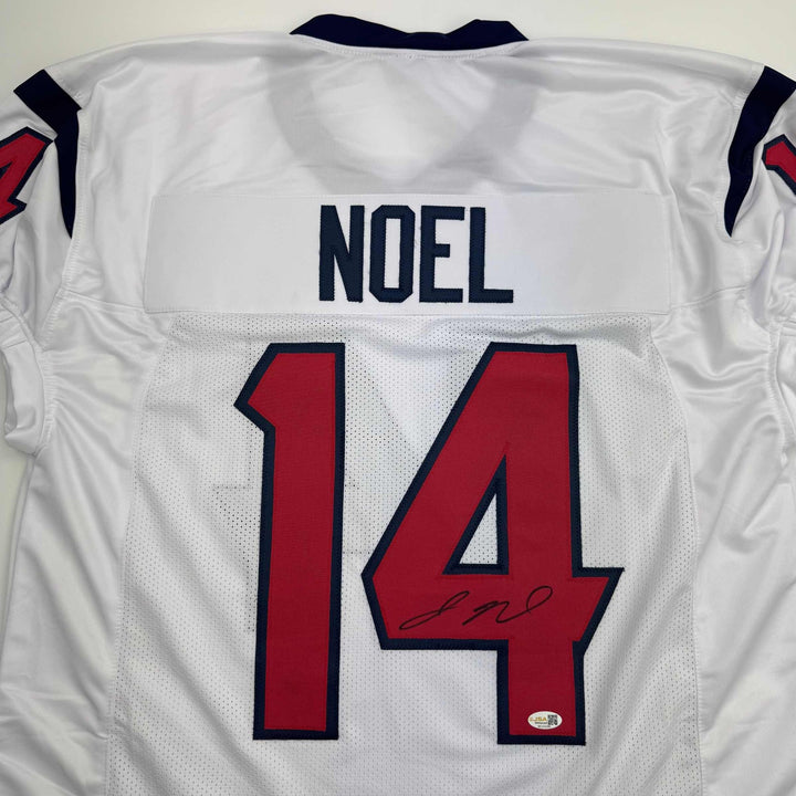 Autographed/Signed Jaylin Noel Houston White Football Jersey JSA COA