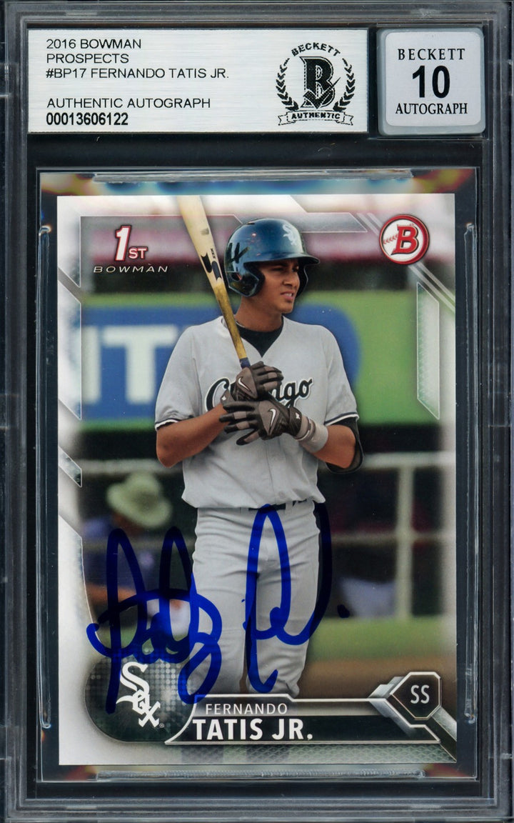 Fernando Tatis Jr. Signed 2016 Bowman Prospect RC #BP17 San Diego Padres