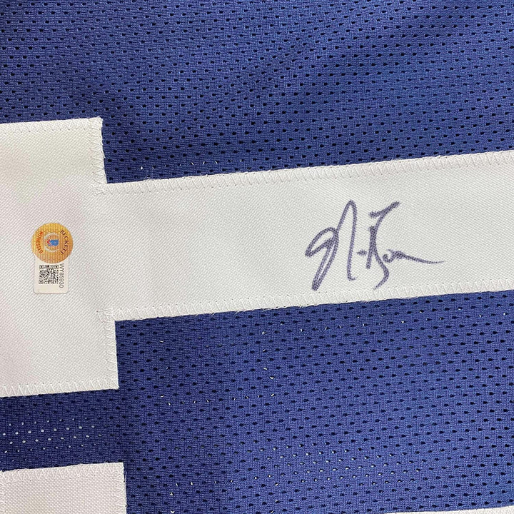 Framed Autographed/Signed NaVorro Bowman 33x42 Penn State Blue Jersey BAS COA