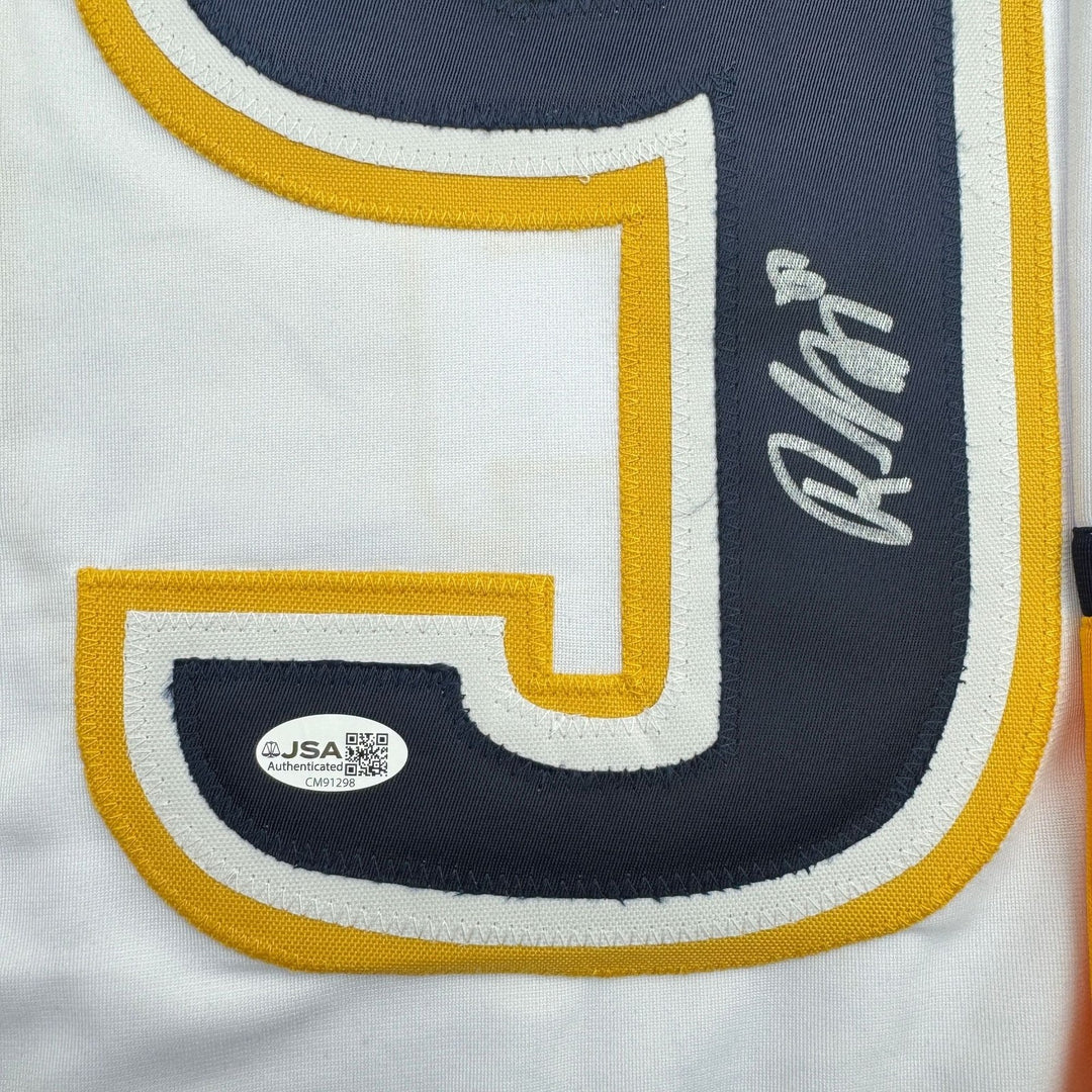Autographed/Signed Roman Josi Nashville White Hockey Jersey JSA COA