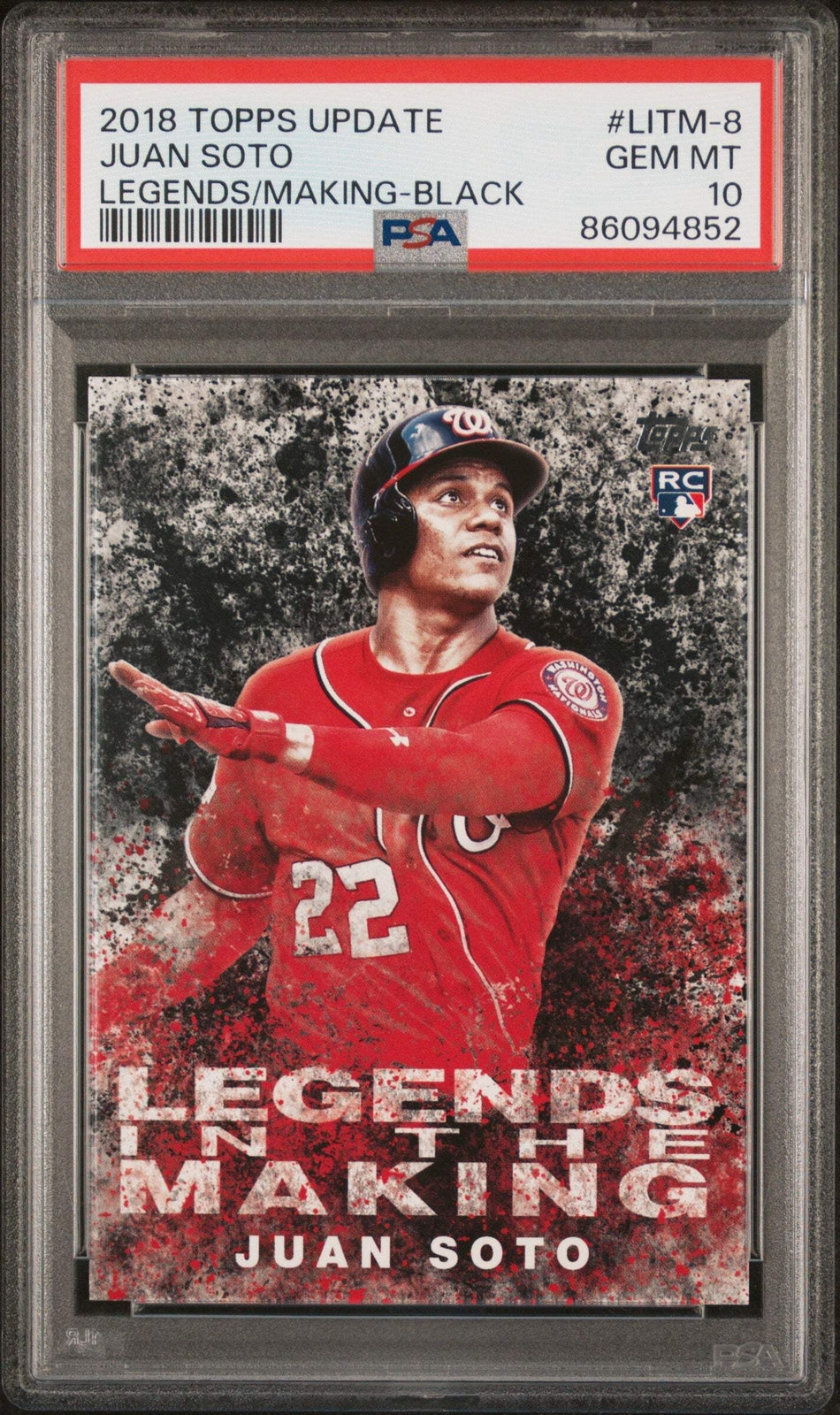 Graded 2018 Topps Update Juan Soto #LITM8 Black Rookie Baseball Card PSA 10 Gem