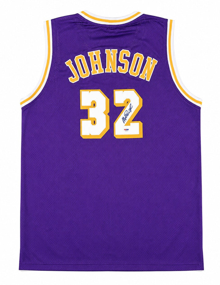 Los Angeles Lakers Magic Johnson Signed Purple Jersey PSA/DNA