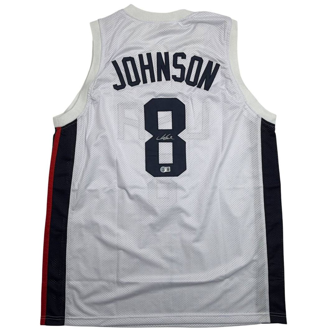Autographed/Signed Joe Johnson United States USA White Jersey Beckett COA