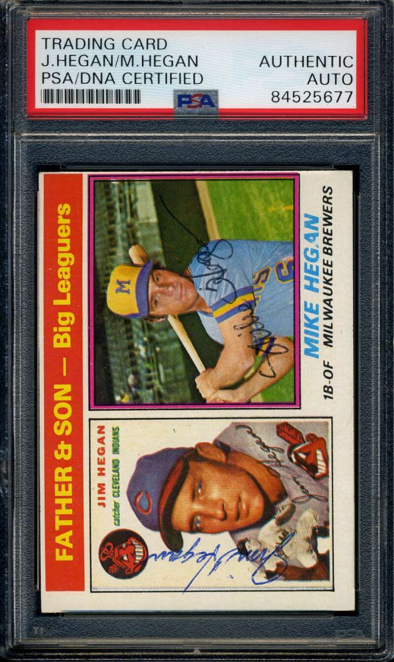 Mike Jim Hegan PSA DNA Signed 1976 Topps Autograph