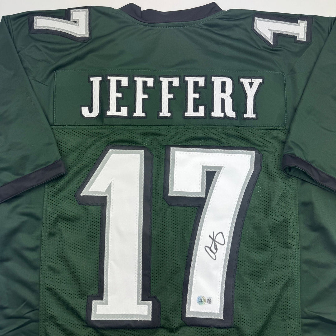 Autographed/Signed Alshon Jeffery Philadelphia Green Football Jersey Beckett COA