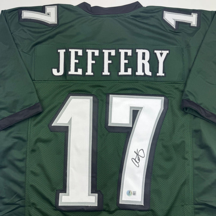 Autographed/Signed Alshon Jeffery Philadelphia Green Football Jersey Beckett COA