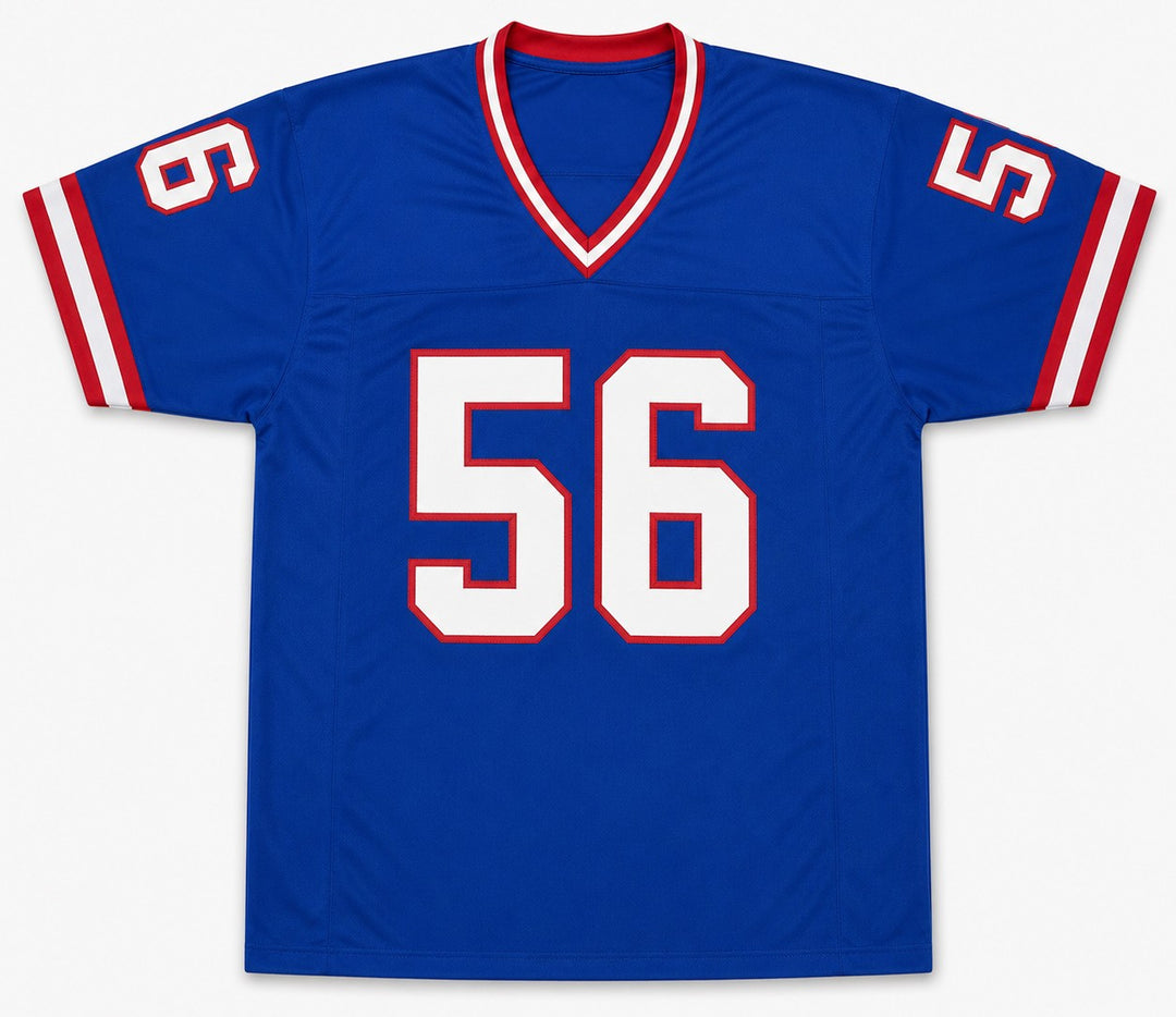 New York Giants Lawrence Taylor Signed Blue Jersey Beckett BAS Witness