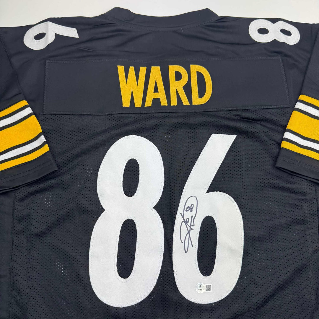 Autographed/Signed HINES WARD Pittsburgh Black Football Jersey JSA COA Auto
