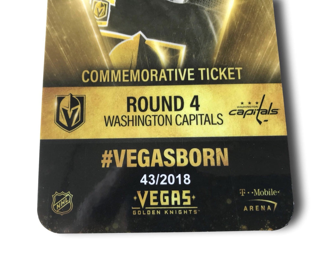 Vegas Golden Knights Commemorative  Stanley Cup vs. Capitals Ticket #D/2018 VGK
