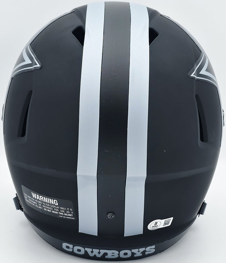 Roger Staubach Auto Cowboys Eclipse Black Full Size Speed Replica Helmet Beckett