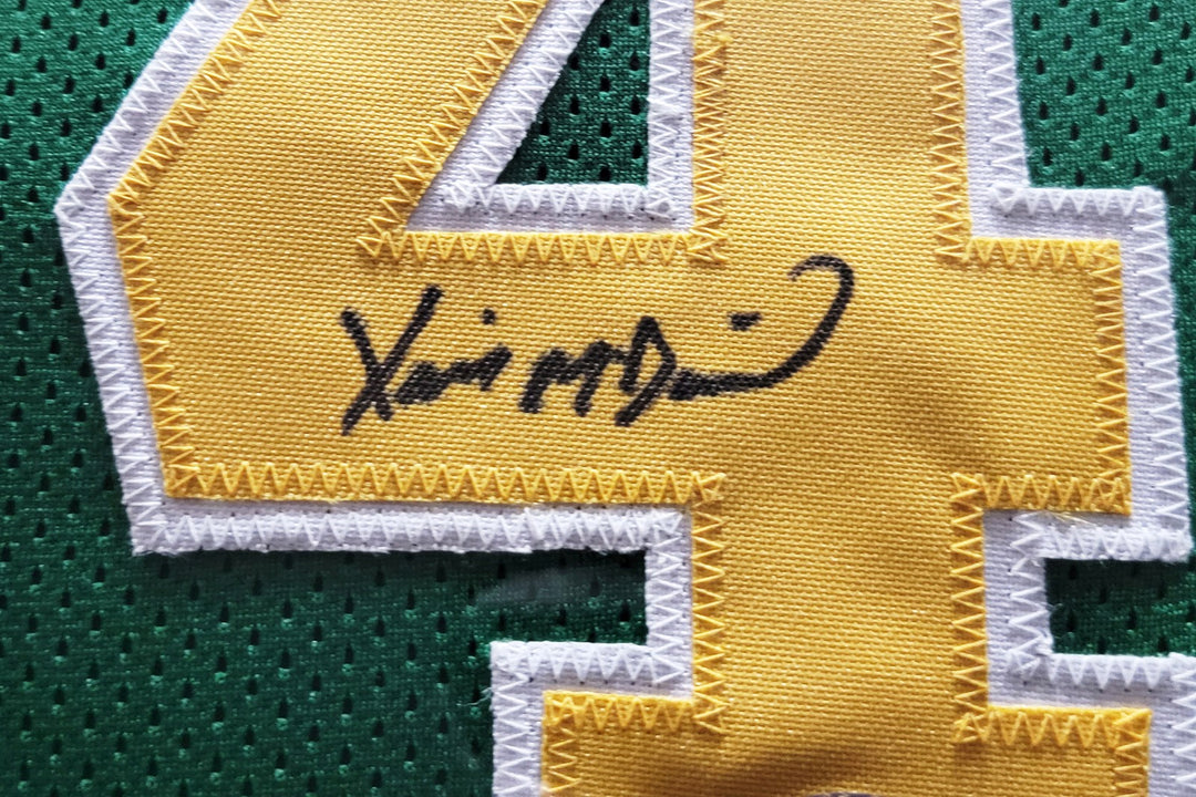 Seattle Supersonics Xavier McDaniel Signed Framed Green Jersey MCS Holo