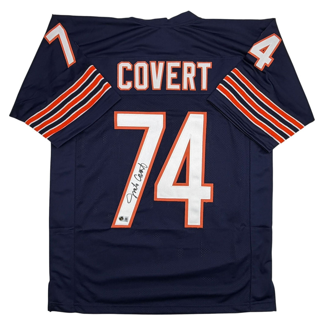 Autographed/Signed Jim Jimbo Covert Chicago Blue Jersey Beckett BAS COA