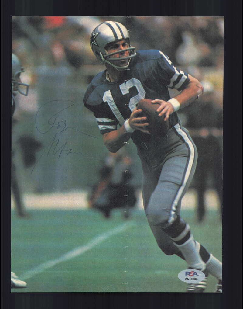 Roger Staubach PSA DNA Signed  1970`s  Vintage 8x10 Photo Autograph Cowboys