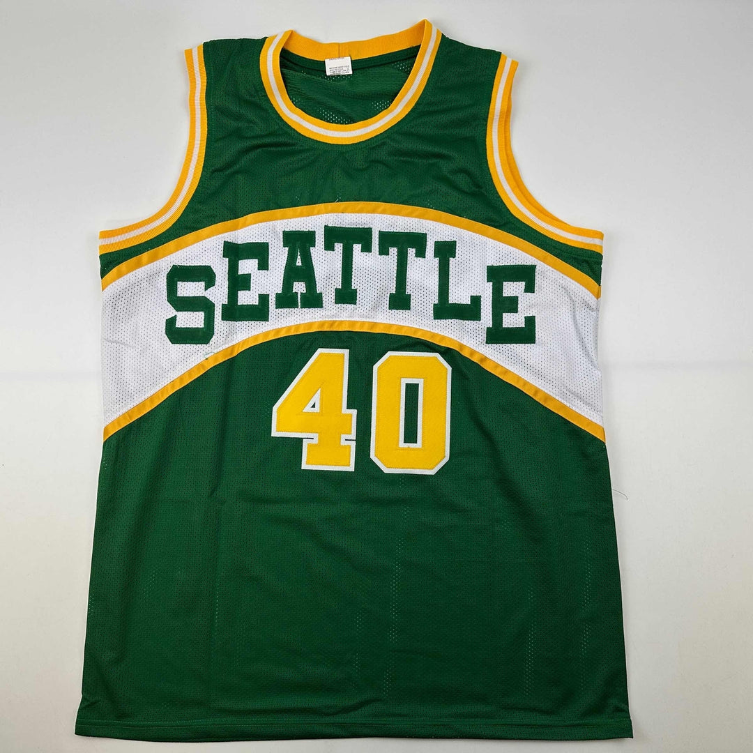 Facsimile Autographed Shawn Kemp Seattle Green Reprint Auto Jersey Size Men's XL