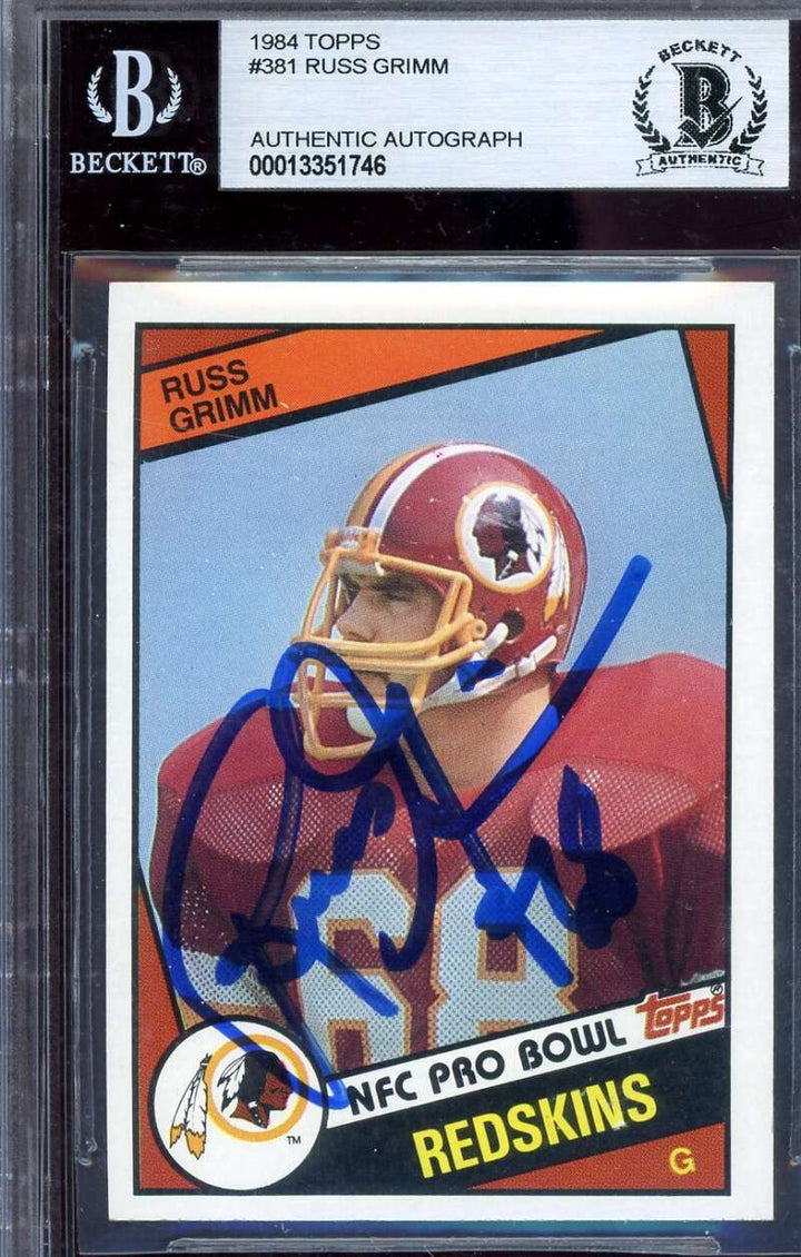 Russ Grimm Beckett BAS Signed 1984 Topps Rookie Autograph