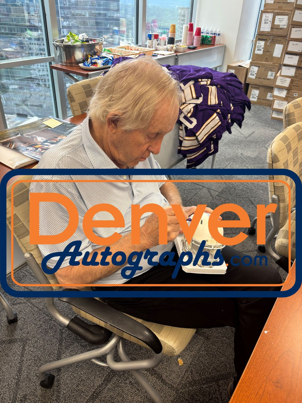 Fran Tarkenton Autographed Minnesota Vikings Alt 24 Mini Helmet Beckett 50841