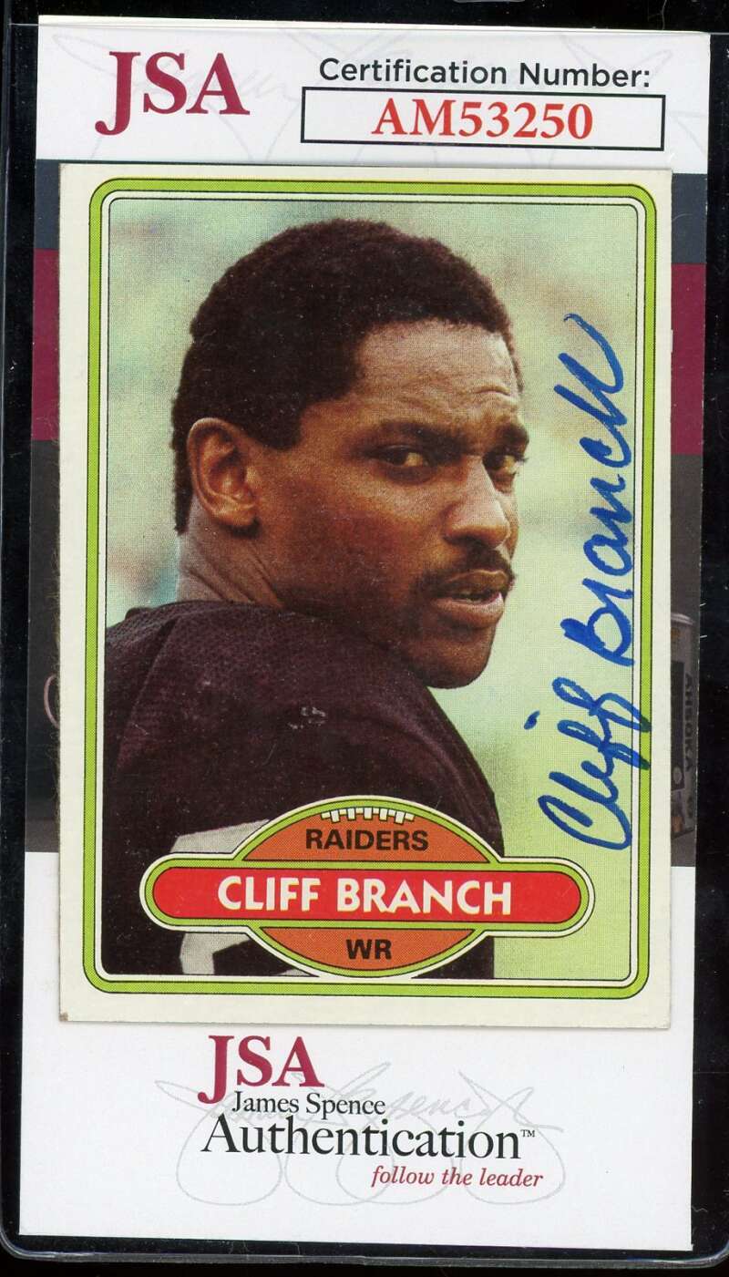Cliff Branch JSA Coa Signed 1980 Topps Autograph