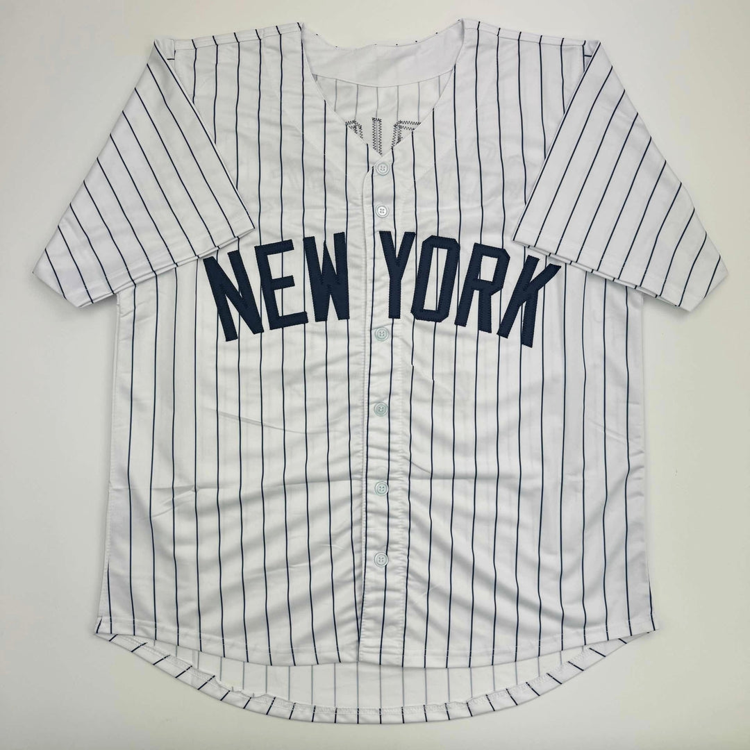 Autographed/Signed Alex Rodriguez New York Pinstripe Baseball Jersey JSA COA