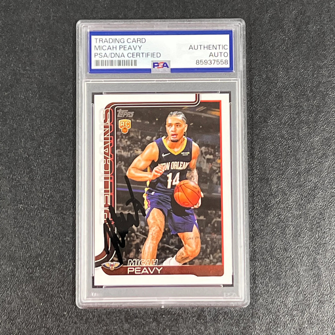2025 Topps #241 Micah Peavy Signed Card Auto PSA Slabbed New Orleans Pelicans