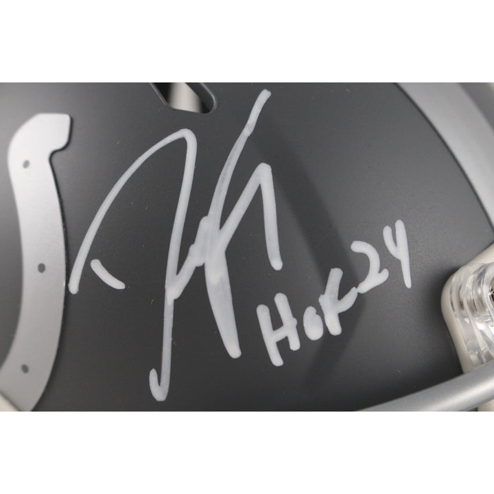 Dwight Freeney Signed Indianapolis Colts Slate Mini Helmet HOF Beckett 50324