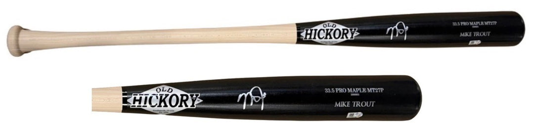 Mike Trout Signed Old Hickory Game Model Bat  Auto MLB Holo LA Angels MVP