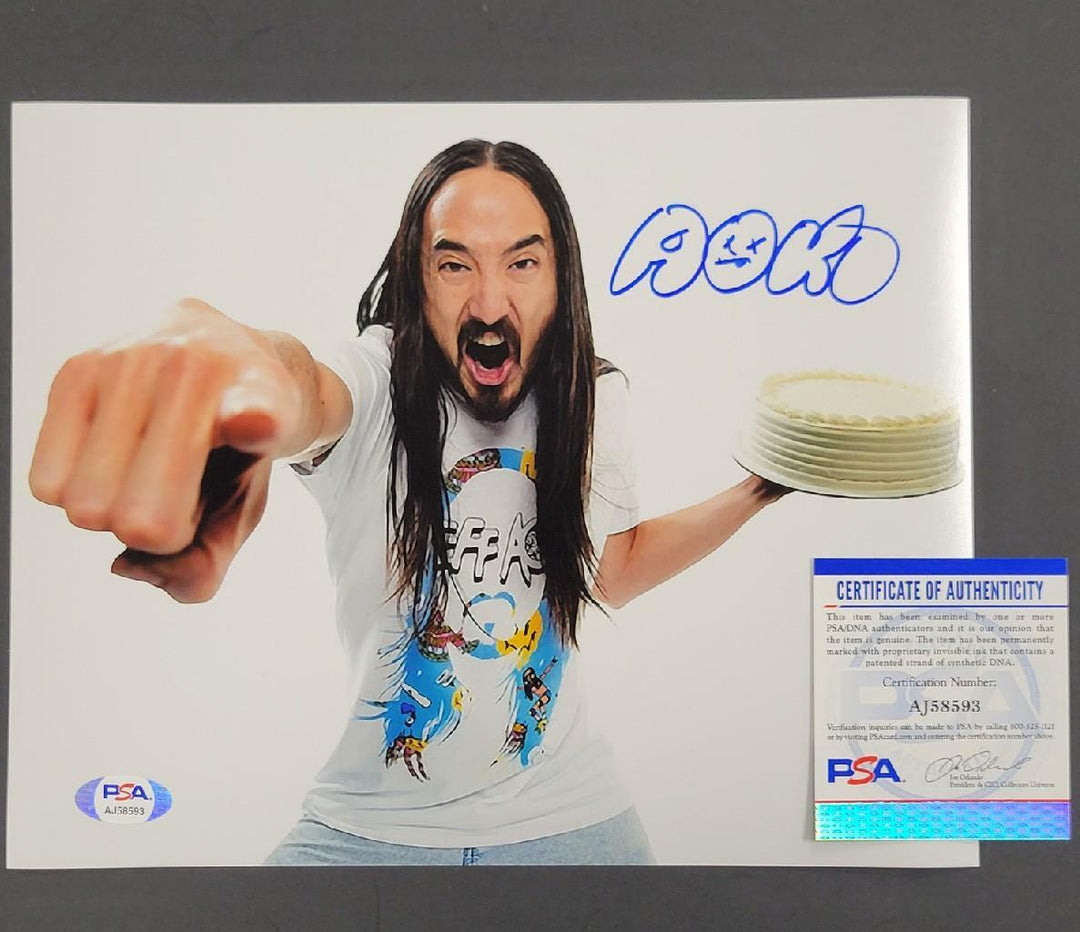 Steve Aoki signed 8x10 Photo Cake Face 1 EDM DJ Autograph ~ PSA/DNA COA