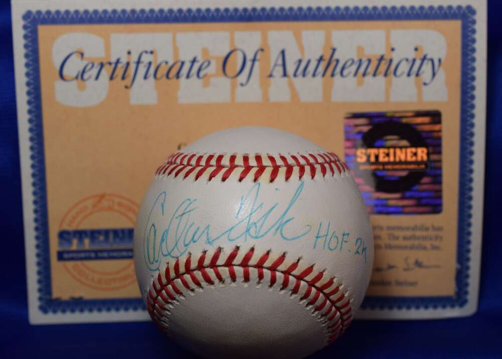 Carlton Fisk Steiner Autograph American League Signed Baseball HOF 2000