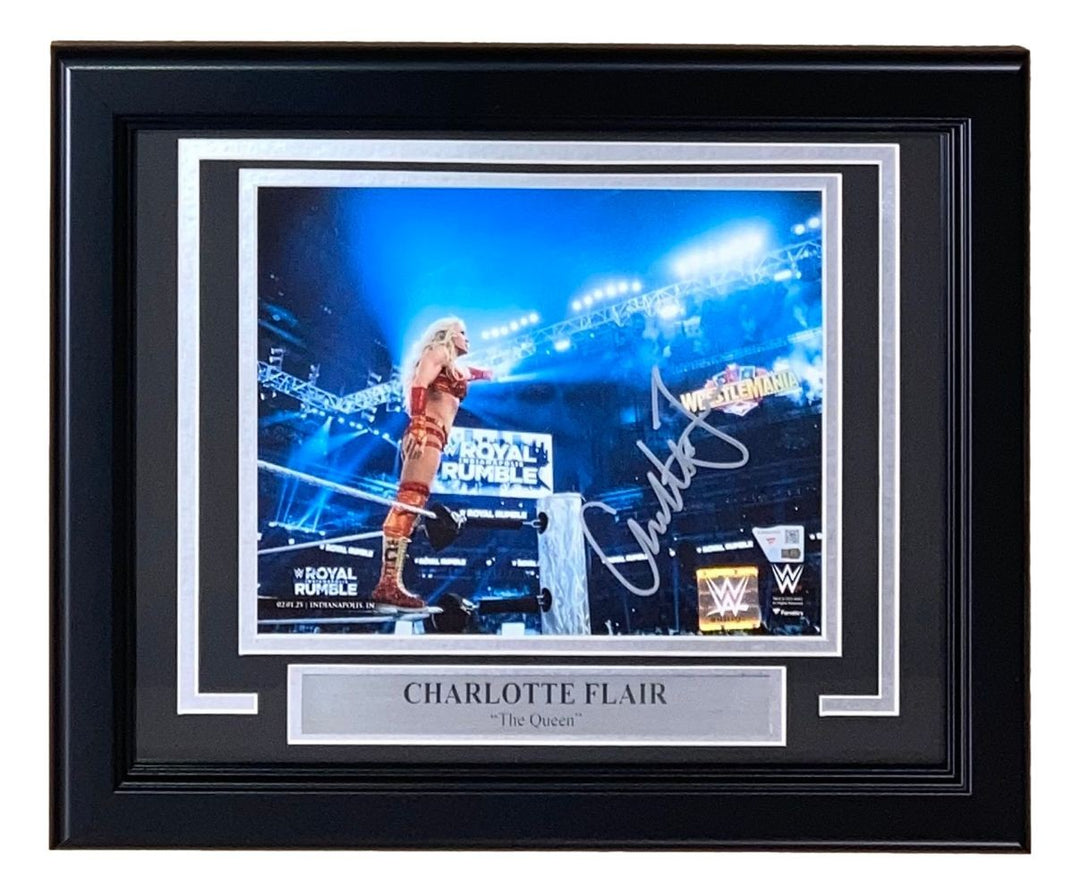 Charlotte Flair Signed Framed 8x10 WWE 2025 Royal Rumble Photo Fanatics