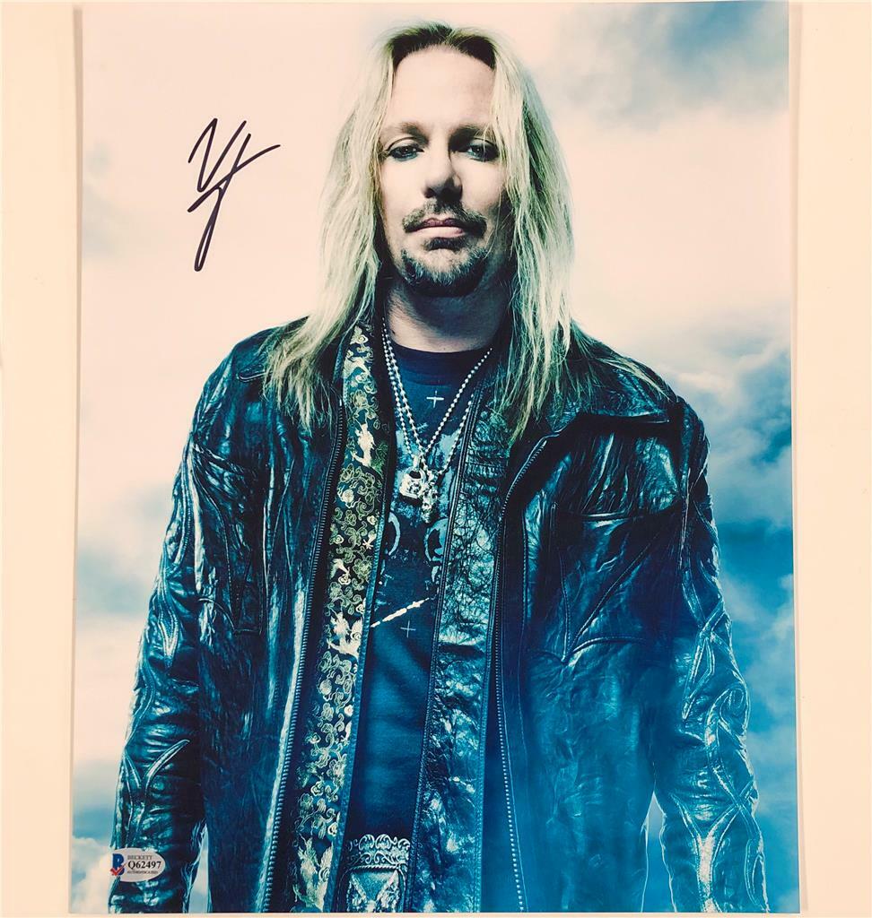 Motley Crue lead singer Vince Neil autograph signed 11x14 photo ~Beckett BAS COA