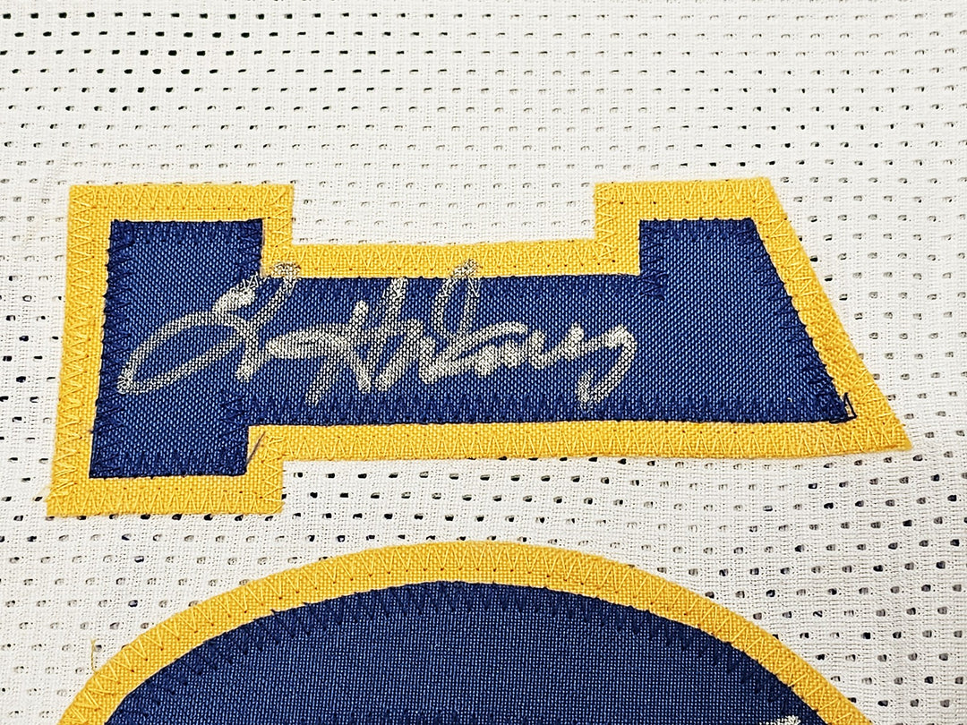 Warriors Chris Mullin, Tim Hardaway & Richmond Auto White Jersey Run TMC HOF BAS