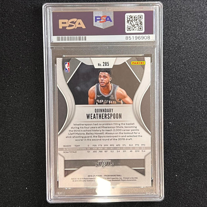 2019 Panini Prizm #285 Quinndary Weatherspoon Signed Card AUTO PSA/DNA Slabbed R