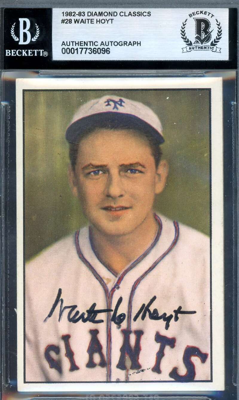 Waite Hoyt Beckett BAS Signed 1982-83 Diamond Classics Autograph