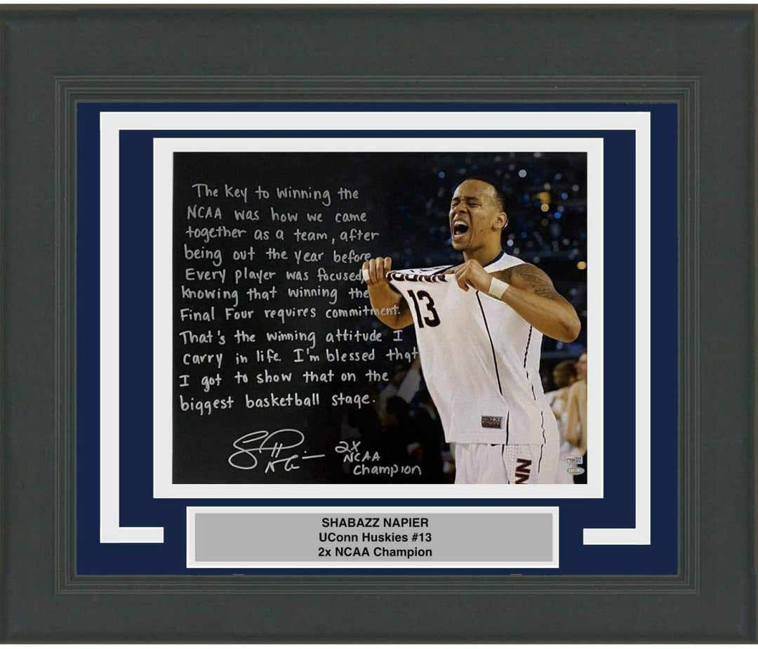 FRAMED Autographed/Signed SHABAZZ NAPIER UConn Story 16x20 Photo Fanatics COA