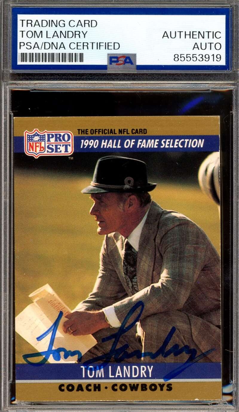 Tom Landry PSA DNA Signed 1990 Pro Set HOF Selection Autograph