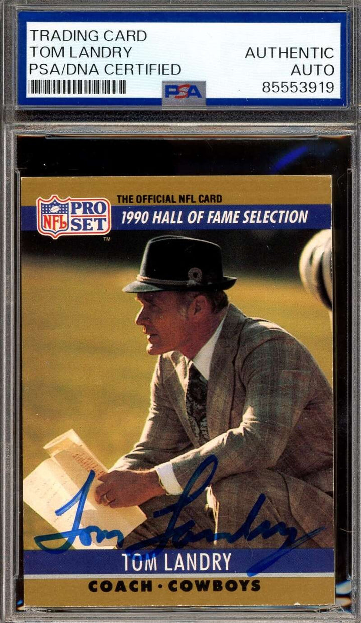 Tom Landry PSA DNA Signed 1990 Pro Set HOF Selection Autograph