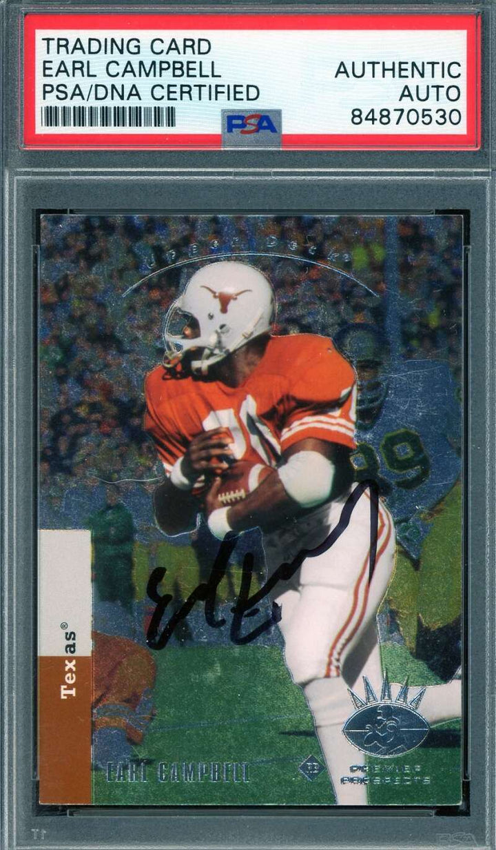 Earl Campbell PSA DNA Signed 2004 Upper Deck Premier Prospects Autograph