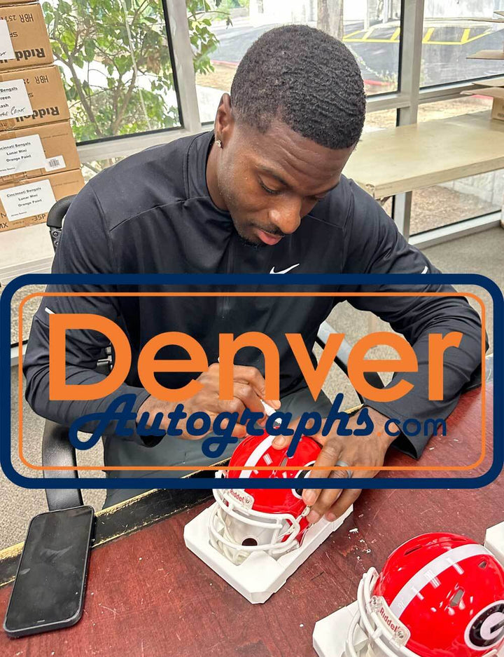 AJ Green Autographed/Signed Georgia Bulldogs Speed Mini Helmet Beckett 39067