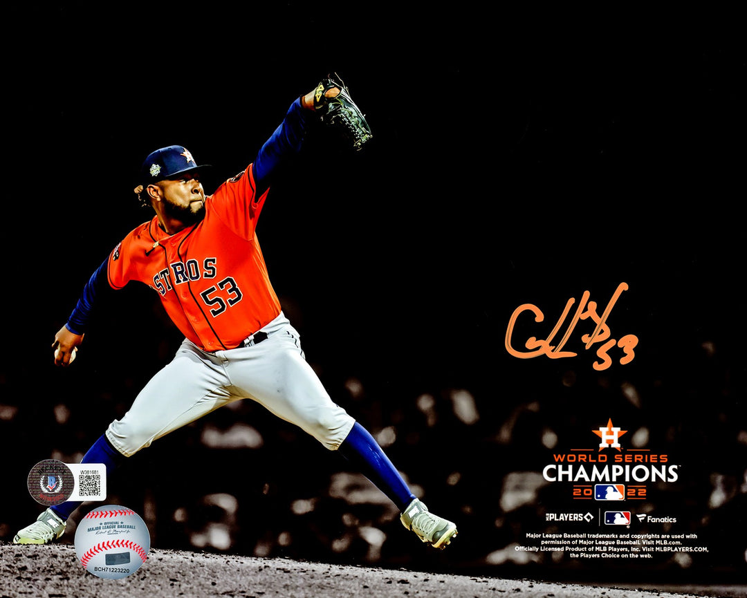 Cristian Javier Signed 8x10 Photo Houston Astros Beckett BAS Witness