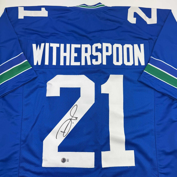 Autographed/Signed Devon Witherspoon Seattle Blue Retro Jersey BAS COA