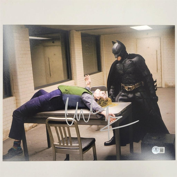 Christian Bale signed Batman Dark Knight Joker 11x14 photo autograph Beckett BAS