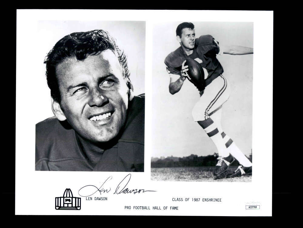Len Dawson JSA Coa Autographed 8x10 Signed Photo 1987 HOF