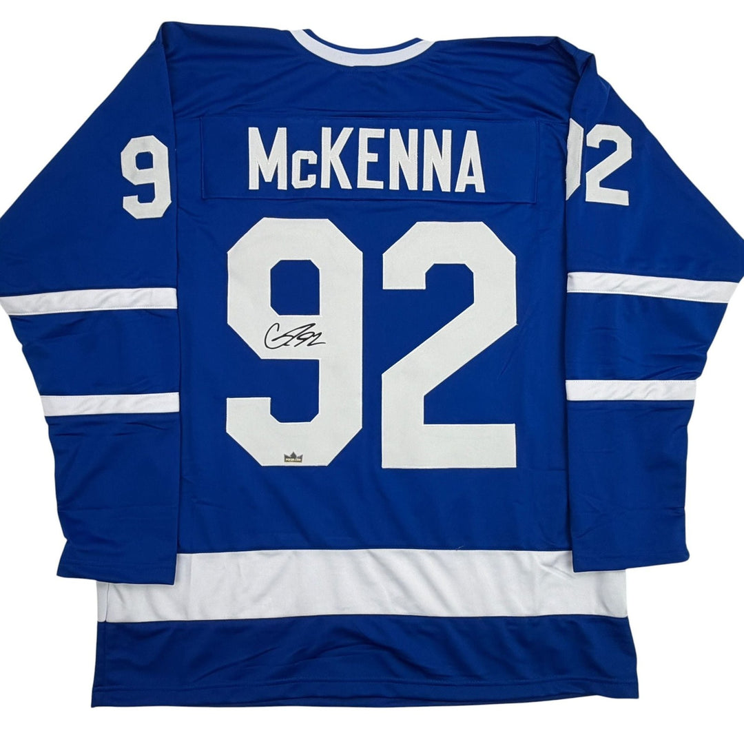 Facsimile Autographed Gavin McKenna Toronto Blue Reprint Auto Jersey XL