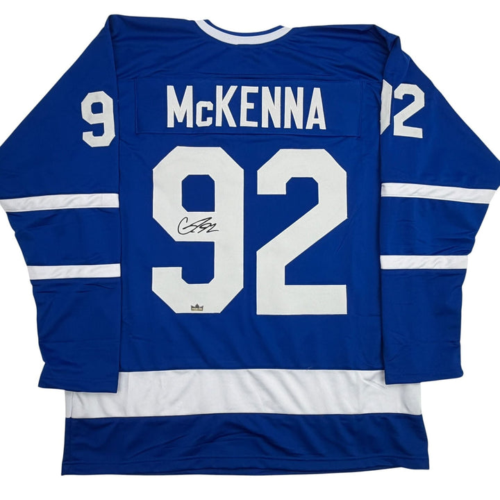 Facsimile Autographed Gavin McKenna Toronto Blue Reprint Auto Jersey XL