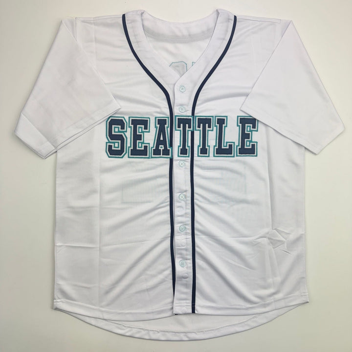 Autographed/Signed Bryan Woo Seattle White Baseball Jersey JSA COA